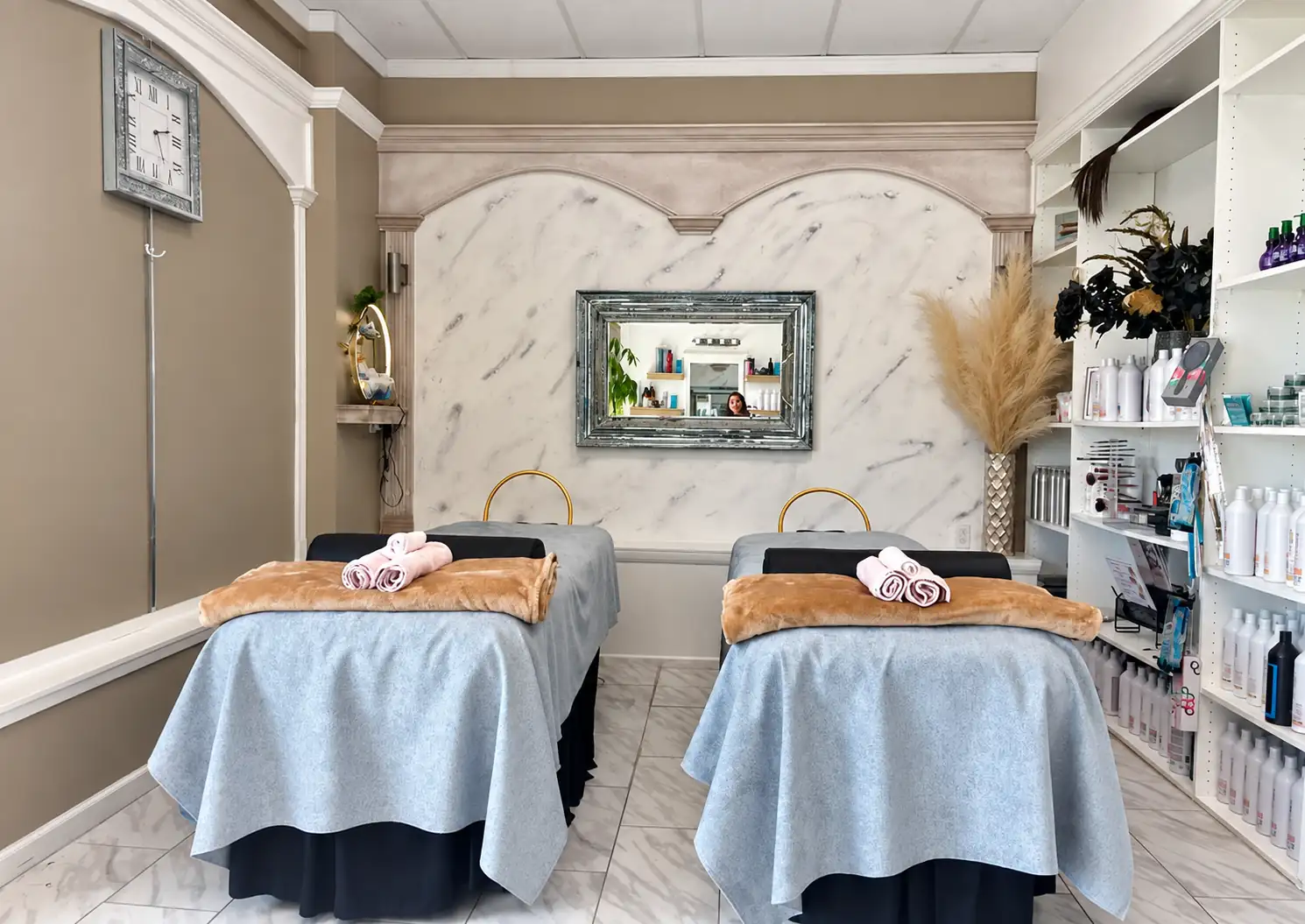 Head spa room at Allure with a reclining wash bed